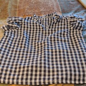 Black and White Gingham Blouse